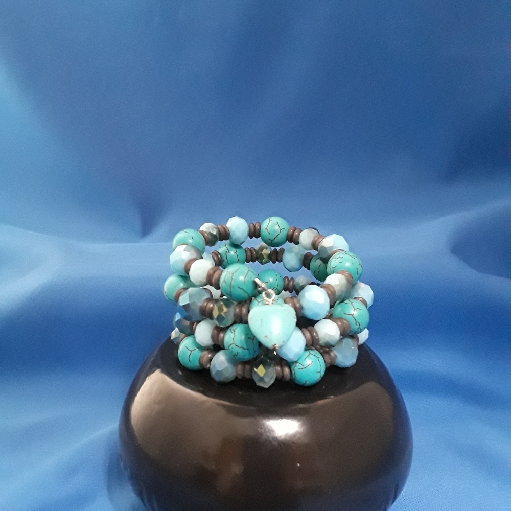Quadruple Wrap  turquoise  bracelet